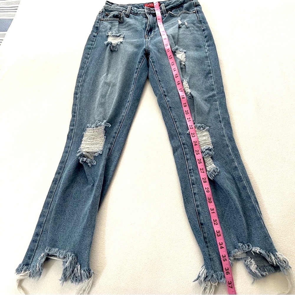 GUESS FACTORY Wome’ns Fringe High Rise Jean - Picture 12 of 14